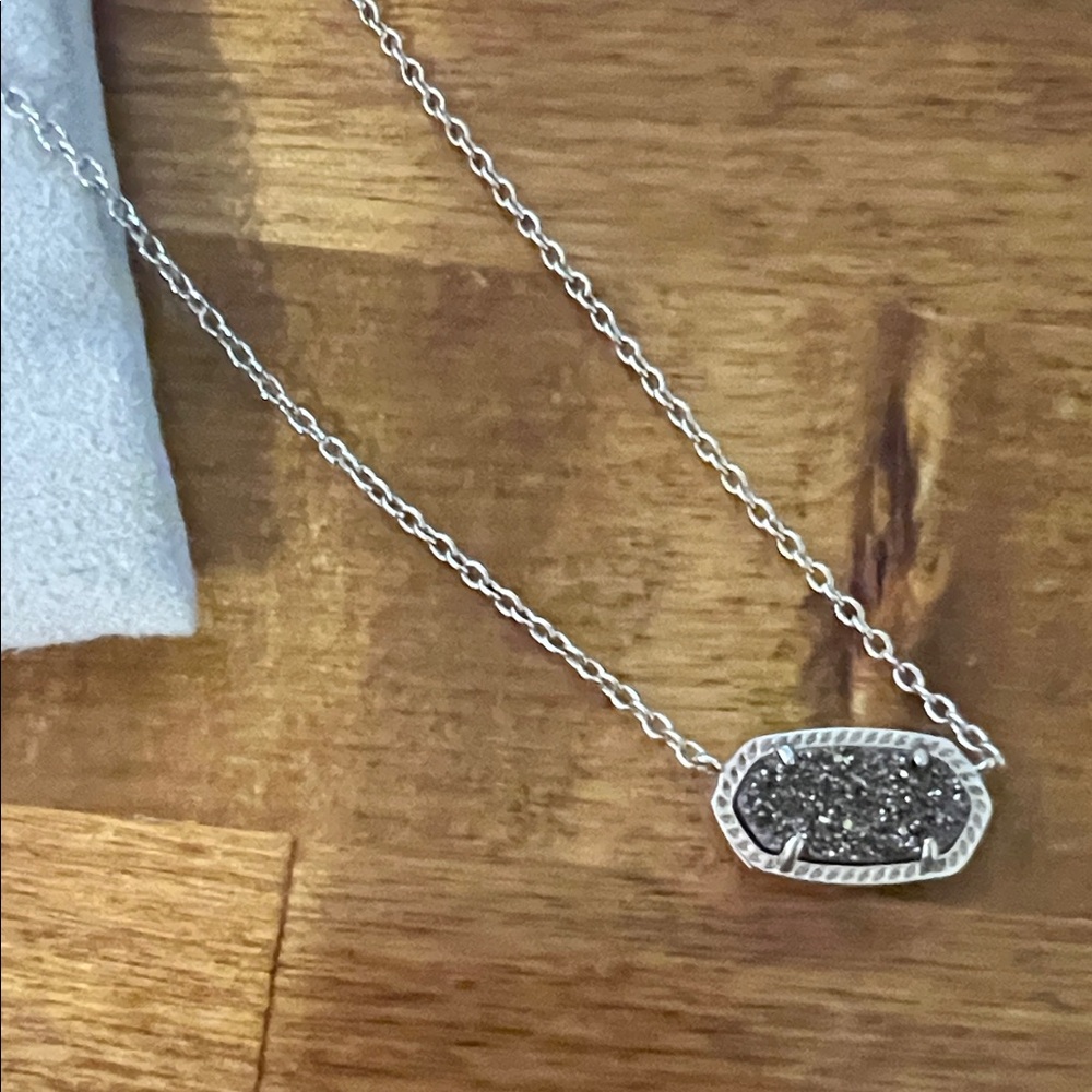 Kendra Scott Silver and Black Pendant Necklace